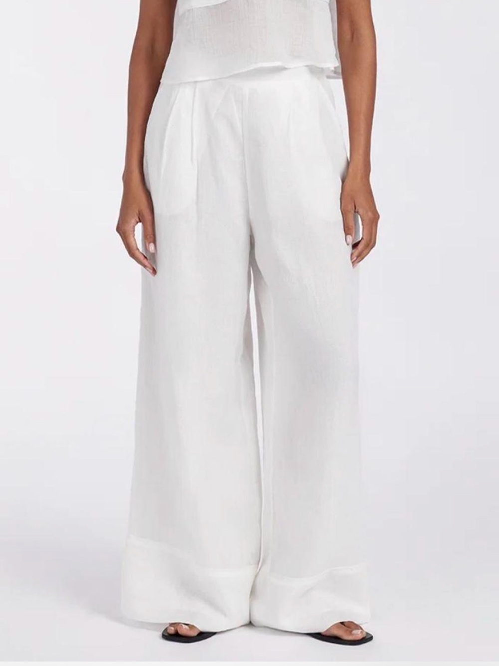 Dissh Kai White Ramie Resort Pant size 2 AU - Picture 5 of 5